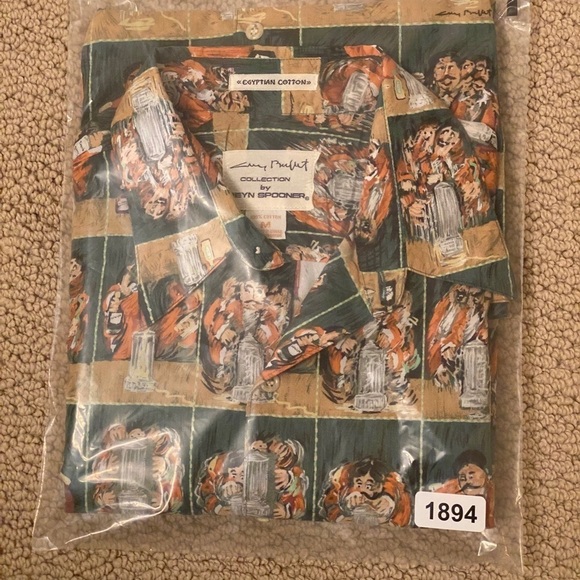 REYN SPOONER * Larry Buffet Collection * Bartender Collared Shirt Men M Medium - Picture 5 of 5